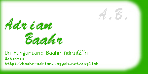 adrian baahr business card